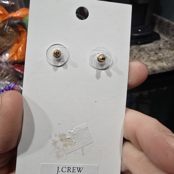 NWT J CREW WREATH CIRCLE RHINESTONE GEMSTONE DARK SEA GREEN EARRINGS - Picture 9 of 14